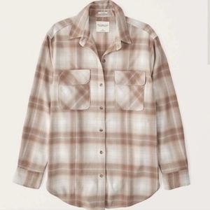 Abercrombie and Fitch Womens Oversized Flannel Shirt Jacket